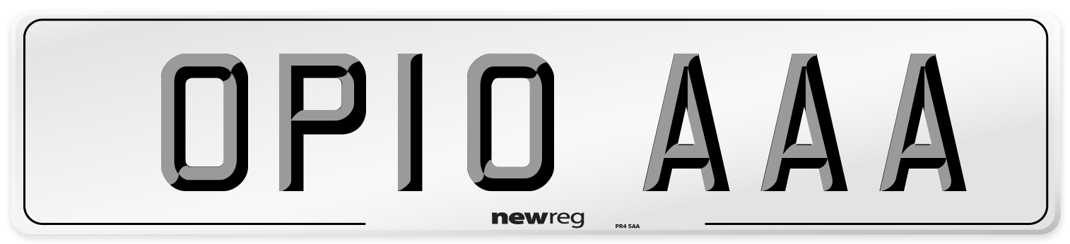 OP10 AAA Number Plate from New Reg